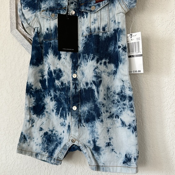 7 for All Mankind • Tie Dye Denim Romper - Picture 3 of 5